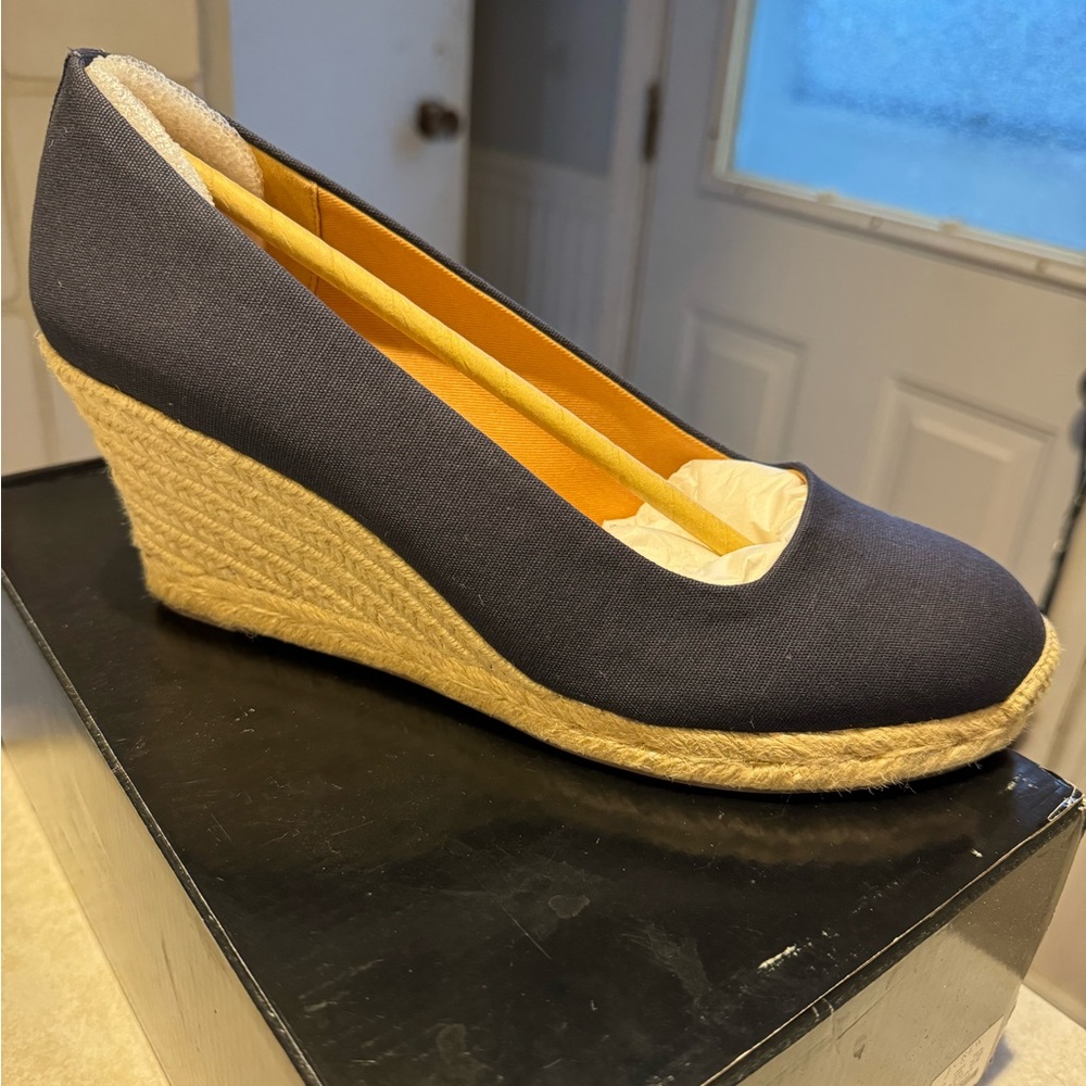 J. Crew navy blue wedges